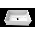 Square solid surface countertop washbasin for hotel